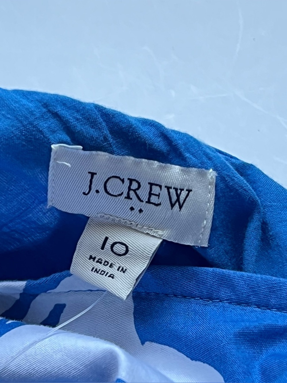 J.Crew One-Shoulder Midi Dress Blue White Floral Size 10 - Picture 8 of 13